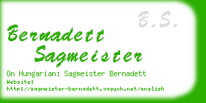bernadett sagmeister business card